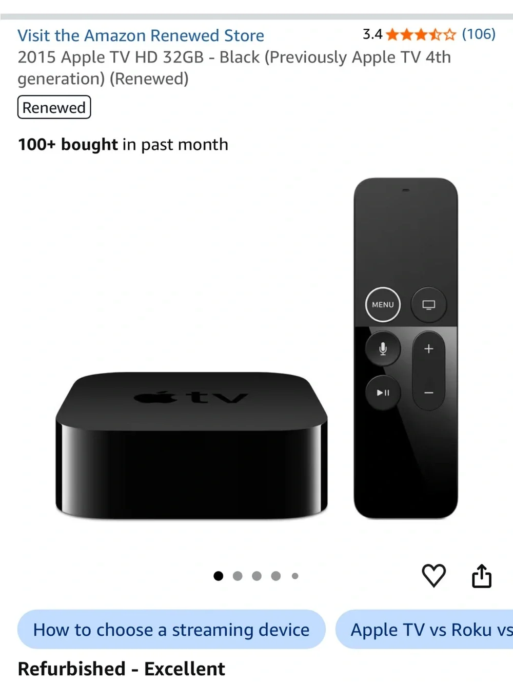 Apple TV Media Player - Black